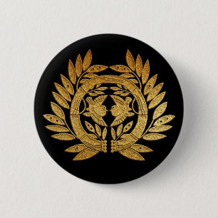 Gold Date Take ni Suzume Kamon Ronde Button 5,7 Cm
