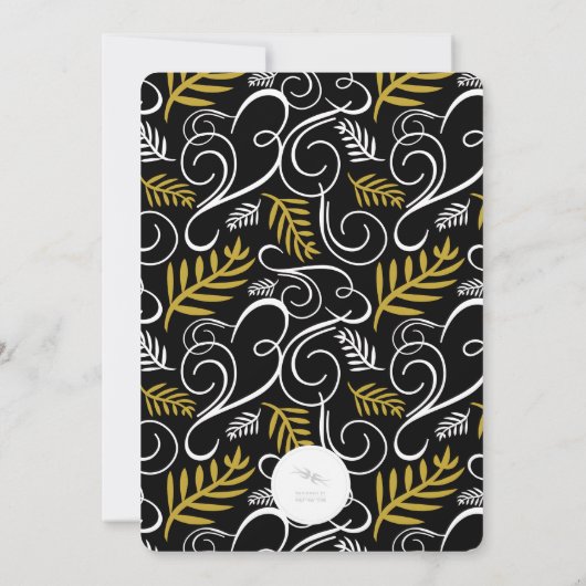 Gold Deco Foliage Classic Holiday Party Kaart (Achterkant)