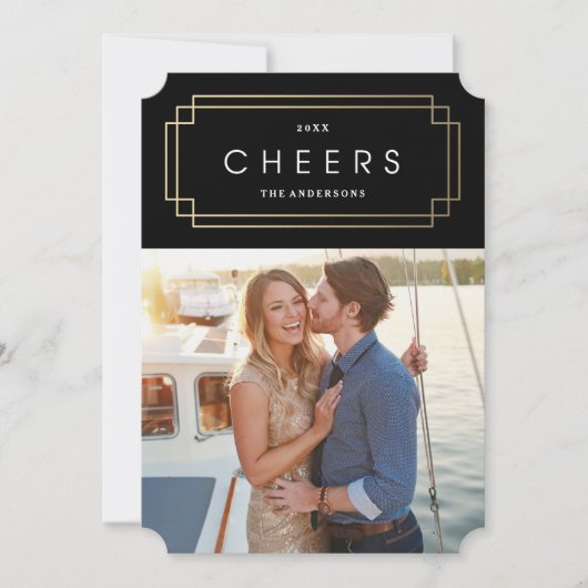 Gold Deco Vakantie Feestdagenkaart (Voorkant)