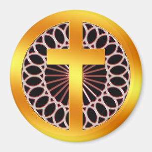 Gold Decorative Cross Magneet