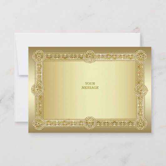 Gold Decorative Flat - Hartelijk dank Bedankkaart (Achterkant)
