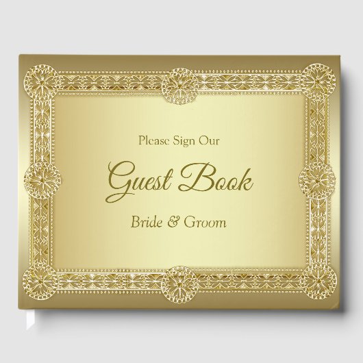 Gold Decorative Guest Book Gastenboek (Voorkant)