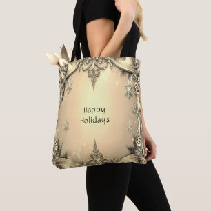 Gold Decorative Holiday Canvas tas