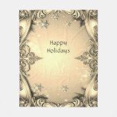 Gold Decorative Holiday Fleece Blanket (Voorkant)