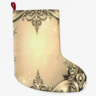 Gold Decorative Holiday Stocking Grote Kerstsok