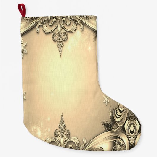 Gold Decorative Holiday Stocking Grote Kerstsok (Voorkant)