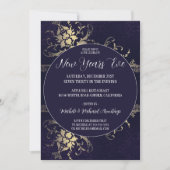 Gold Deep Blue Celebration Nouvel An Invitation (Devant)