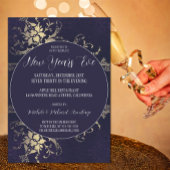 Gold Deep Blue Celebration Nouvel An Invitation