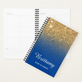Gold Deep Blue Glitter Ombre - Aangepast Planner (Display)