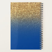 Gold Deep Blue Glitter Ombre - Aangepast Planner (Achterkant)