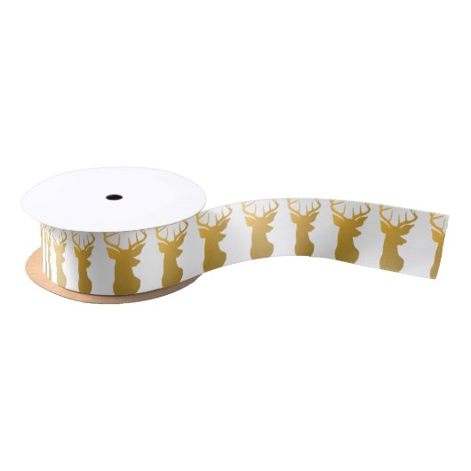 Gold Deer Silhouette Modern Holiday Lint (Spoel)