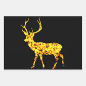 Gold Deer Splattered Paint Inpakpapier Vel (Voorkant 2)