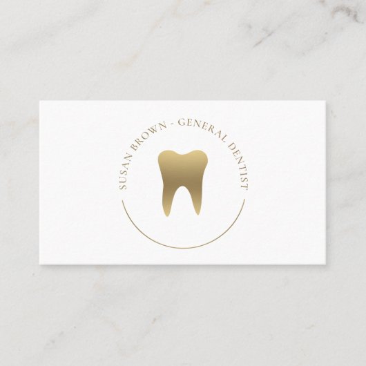 Gold Dental Logo Visitekaartje (Voorkant)