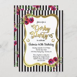 Gold Derby Thème Anniversaire Invitations
