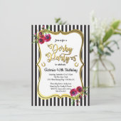 Gold Derby Thmed Birthday Invitations Kaart (Staand voorkant)