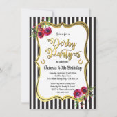 Gold Derby Thmed Birthday Invitations Kaart (Voorkant)