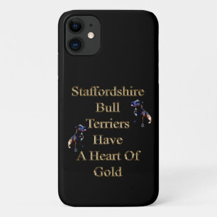 Gold Design Staffordshire Bull Terrier iPhone 11 Hoesje