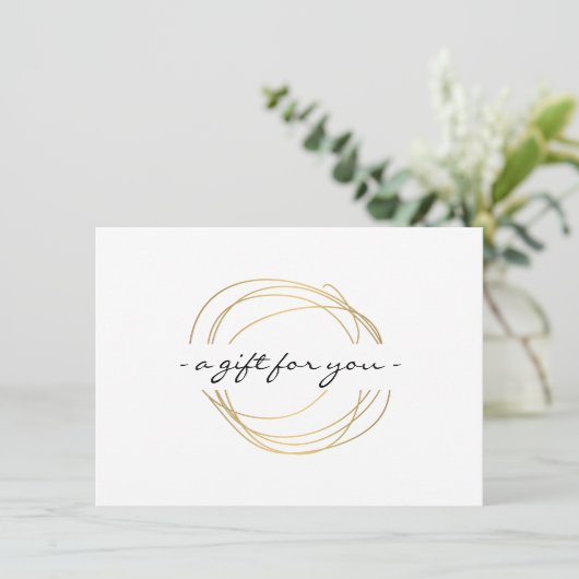 Gold Designer Scribble Cadeaubon (Staand voorkant)