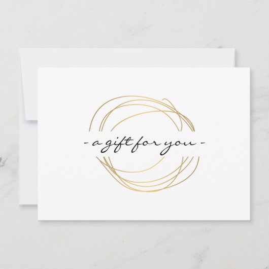 Gold Designer Scribble Cadeaubon (Voorkant)