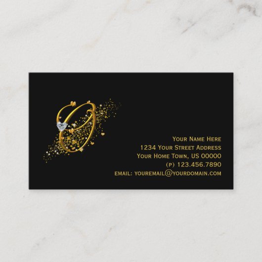 Gold & Diamants Initial O Stardust Carte de visite (Devant)