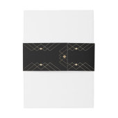 Gold Diamond Black Geometric Deco Wedding Uitnodigingen Wikkel (Achterkant Voorbeeld)