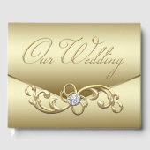 Gold Diamond Bruiloft Gastenboek (Voorkant)