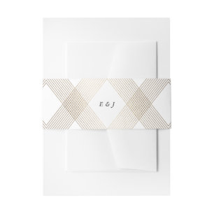 Gold Diamond Geometric Art Deco White Gatsby Uitnodigingen Wikkel