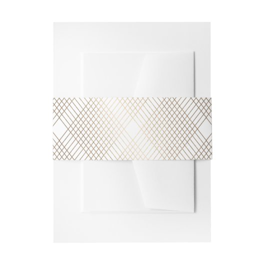 Gold Diamond Geometric Art Deco White Gatsby Uitnodigingen Wikkel (Voorkant Voorbeeld)