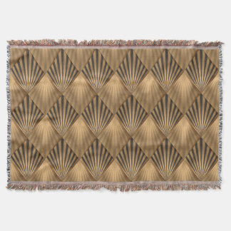 Gold Diamond Geometric Throw Blanket Deken