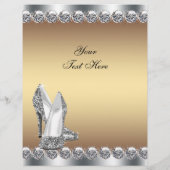 Gold Diamond Glitter High Hiel Shoe Flyer (Achterkant)