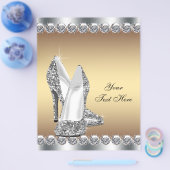 Gold Diamond Glitter High Hiel Shoe Flyer (Enkel)