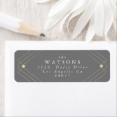 Gold Diamond Gray Geometric Deco Gatsby Wedding Etiket (Insitu)