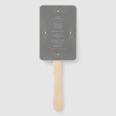 Gold Diamond Gray Geometric Deco Gatsby Wedding Handwaaier (Achterkant)