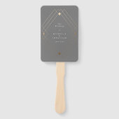 Gold Diamond Gray Geometric Deco Gatsby Wedding Handwaaier (Voorkant)