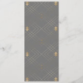 Gold Diamond Gray Geometric Deco Gatsby Wedding Programma (Achterkant)