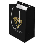 Gold Diamond Medium Cadeauzakje (Voorkant Gekanteld)