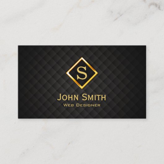 Gold Diamond Monogram Web Design Visitekaartje (Voorkant)