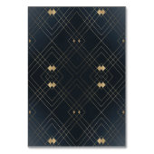 Gold Diamond Navy Geometric Deco Gatsby Wedding Kaart (Achterkant)