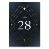 Gold Diamond Navy Geometric Deco Gatsby Wedding Kaart (Voorkant)