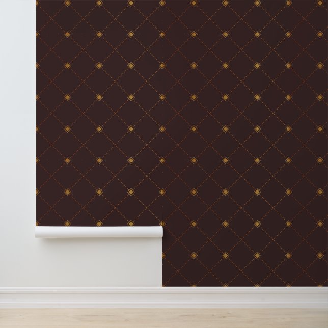 Gold Diamond Pattern Behang (Applicatie)