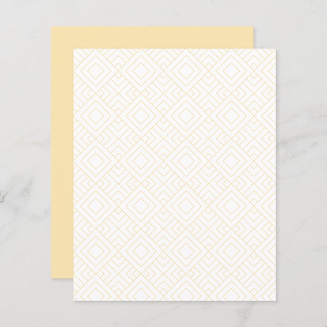 Gold Diamond Pattern op White Scrapbook Paper (Voorkant / Achterkant)