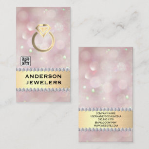 Gold Diamond Ring Logo   QR-code Visitekaartje
