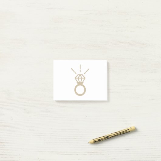 Gold Diamond Ring Post-it® Notes (Op bureau)