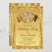 Gold Diamond Swirl Fancy 70e verjaardag Kaart (Voorkant / Achterkant)