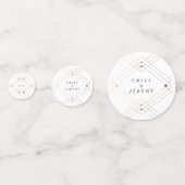 Gold Diamond White Geometric Deco Gatsby Wedding Confetti (Voorkanten)