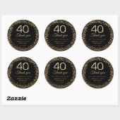 Gold Diamonds 40th Birthday Thank you Sticker (Feuille)