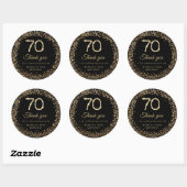 Gold Diamonds 70th Birthday Thank you Sticker (Feuille)