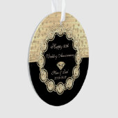 Gold Diamonds Black Chic 50th Wedding Jubileum Ornament (voorkant)