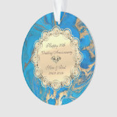 Gold Diamonds, Blue Marble 50th Wedding Jubileum Ornament (voorkant)