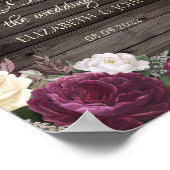 Gold Diamonds Bourgogne Flowers redden de datum Poster (Hoek)